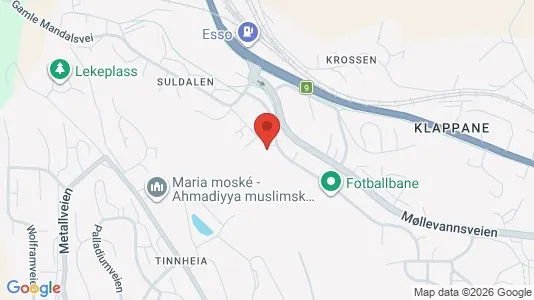 Rooms for rent i Kristiansand - kort over placeringen
