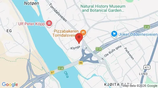 Rooms for rent i Kristiansand - kort over placeringen