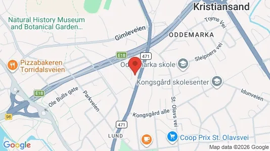 Rooms for rent i Kristiansand - kort over placeringen