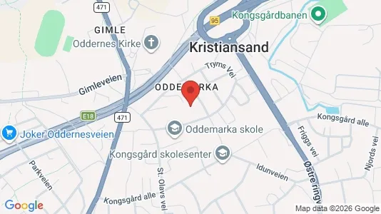Rooms for rent i Kristiansand - kort over placeringen