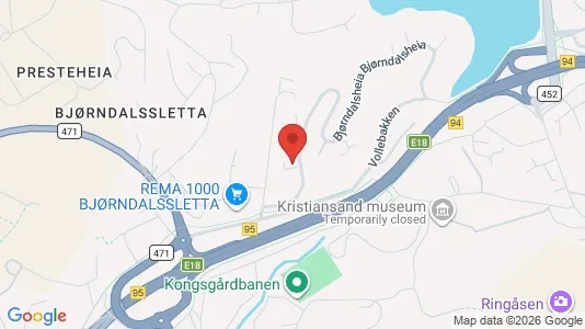 Rooms for rent i Kristiansand - kort over placeringen