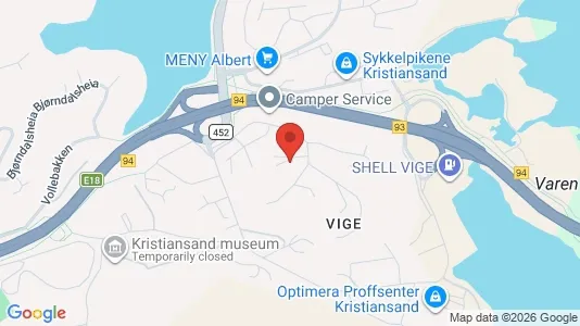 Rooms for rent i Kristiansand - kort over placeringen