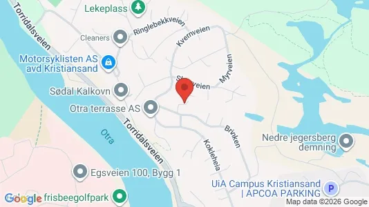 Rooms for rent i Kristiansand - kort over placeringen
