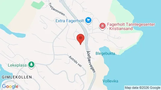 Rooms for rent i Kristiansand - kort over placeringen