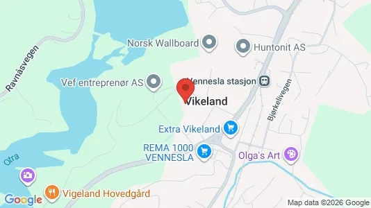 Apartments for rent i Vennesla - kort over placeringen