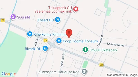 Apartments for rent i Kuressaare - kort over placeringen