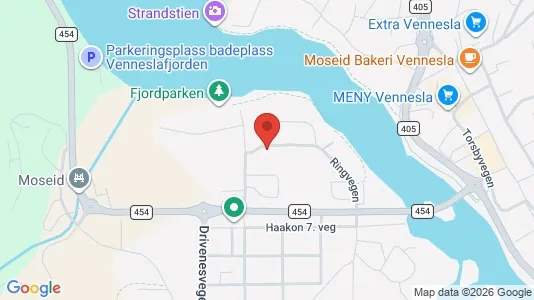 Rooms for rent i Vennesla - kort over placeringen