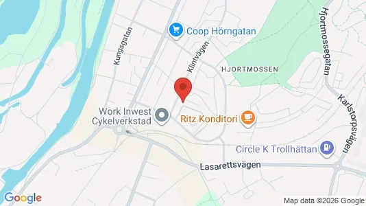 Apartments for rent i Trollhättan - kort over placeringen