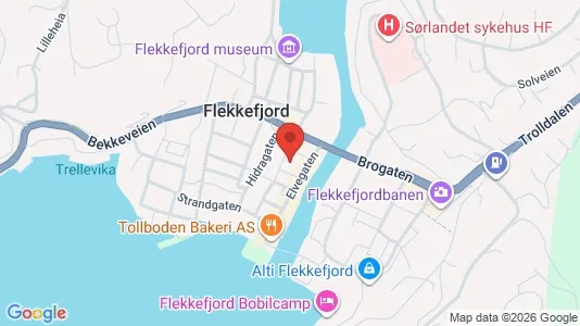 Apartments for rent i Flekkefjord - kort over placeringen