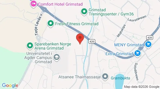 Rooms for rent i Grimstad - kort over placeringen