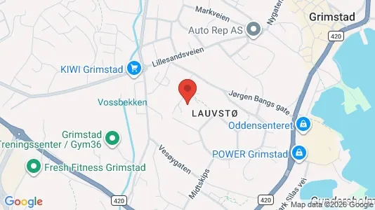 Apartments for rent i Grimstad - kort over placeringen
