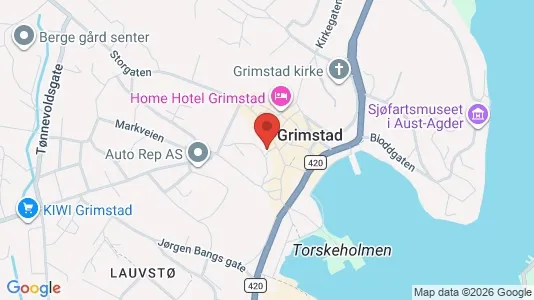 Rooms for rent i Grimstad - kort over placeringen