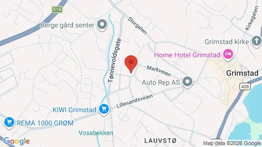 Apartments for rent i Grimstad - kort over placeringen