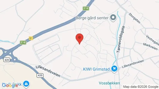 Apartments for rent i Grimstad - kort over placeringen