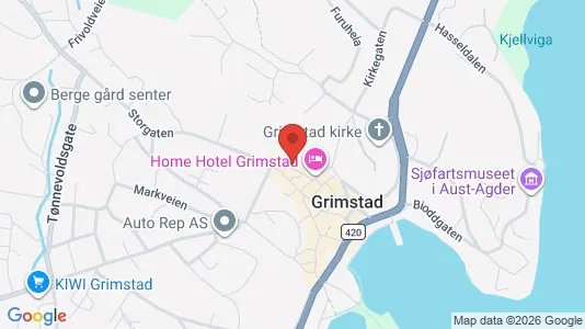 Apartments for rent i Grimstad - kort over placeringen