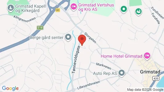 Apartments for rent i Grimstad - kort over placeringen