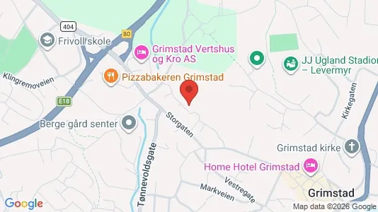 Apartments for rent i Grimstad - kort over placeringen
