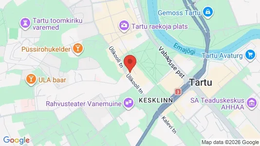 Apartments for rent i Tartu - kort over placeringen