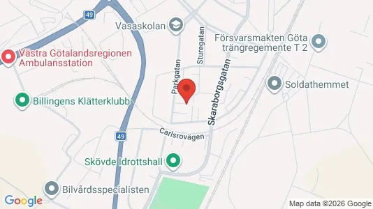 Apartments for rent i Skövde - kort over placeringen