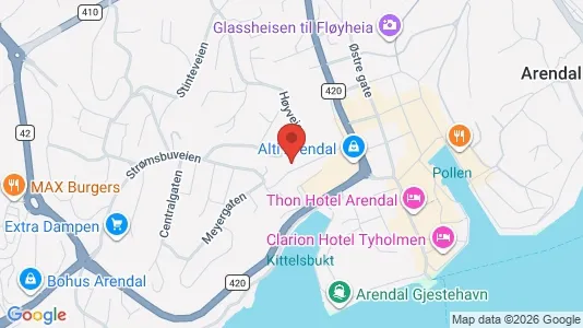 Apartments for rent i Arendal - kort over placeringen