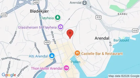 Apartments for rent i Arendal - kort over placeringen