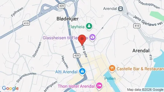 Apartments for rent i Arendal - kort over placeringen