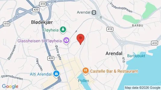 Apartments for rent i Arendal - kort over placeringen