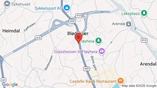 Rooms for rent i Arendal - kort over placeringen