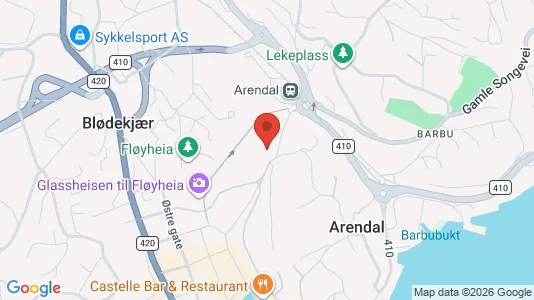 Rooms for rent i Arendal - kort over placeringen