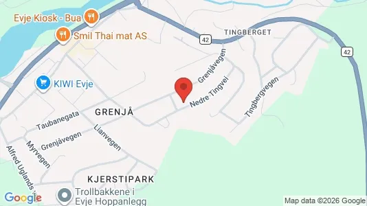 Apartments for rent i Evje og Hornnes - kort over placeringen