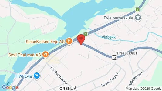 Apartments for rent i Evje og Hornnes - kort over placeringen