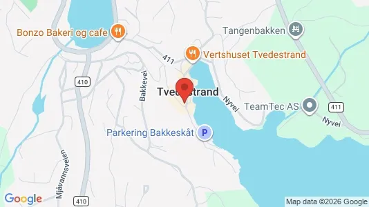 Apartments for rent i Tvedestrand - kort over placeringen