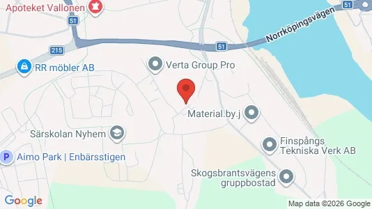 Apartments for rent i Finspång - kort over placeringen