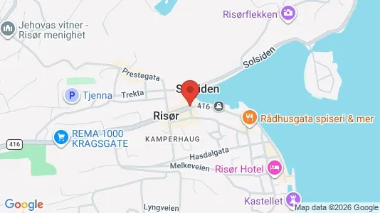 Apartments for rent i Risør - kort over placeringen