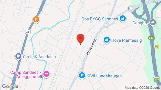 Apartments for rent i Sandnes - kort over placeringen