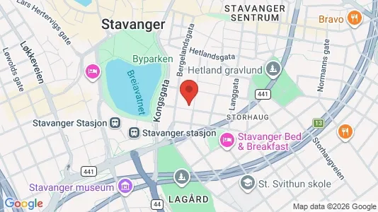 Rooms for rent i Stavanger - kort over placeringen