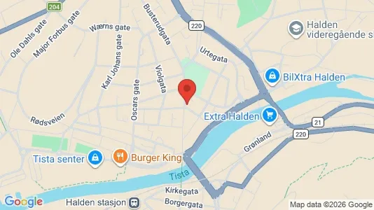 Rooms for rent i Halden - kort over placeringen
