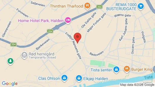 Rooms for rent i Halden - kort over placeringen