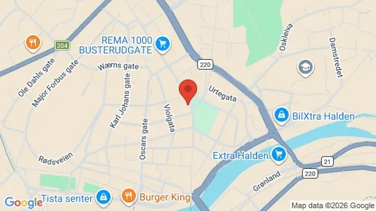 Rooms for rent i Halden - kort over placeringen