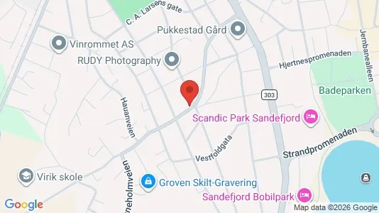 Apartments for rent i Sandefjord - kort over placeringen