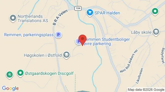 Rooms for rent i Halden - kort over placeringen