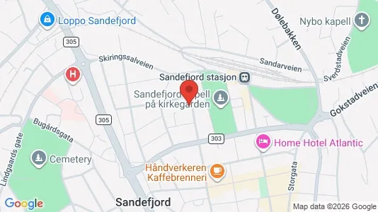 Apartments for rent i Sandefjord - kort over placeringen