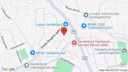 Apartments for rent i Sandefjord - kort over placeringen