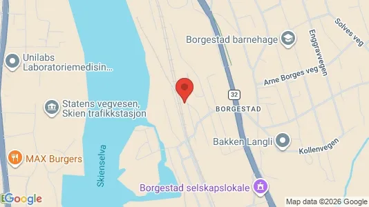Rooms for rent i Skien - kort over placeringen