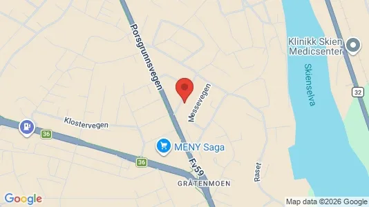 Rooms for rent i Skien - kort over placeringen