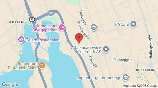 Rooms for rent i Skien - kort over placeringen