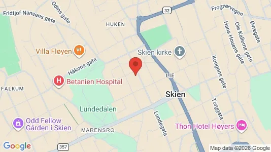 Rooms for rent i Skien - kort over placeringen