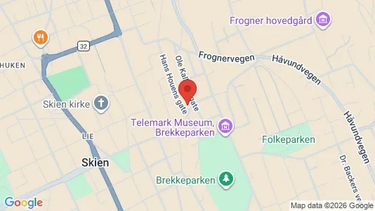 Rooms for rent i Skien - kort over placeringen