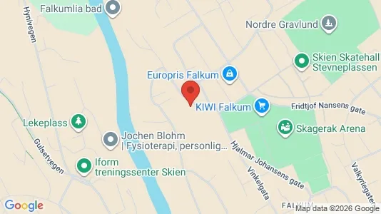 Rooms for rent i Skien - kort over placeringen