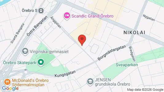 Apartments for rent i Örebro - kort over placeringen